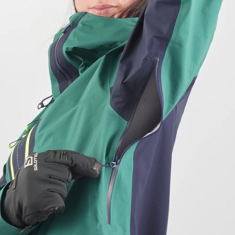 Chaquetas Shell Salomon Outpeak GTX 3L Mujer Verdes Azul Marino | MX EGUY349